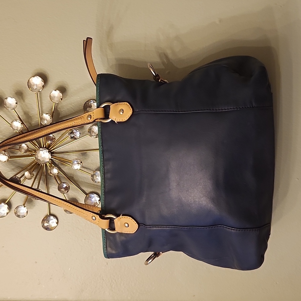 Coach Daisy Spectator Mia Leather Bag F1380-F23911 Color Block Navy, Teal, Tan - Picture 5 of 16